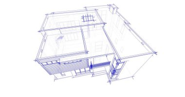 Ev kavramı kroki 3d çizim