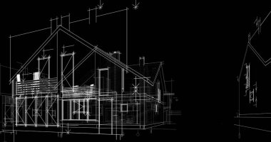 Binanın mimari 3d çizim çizim ev