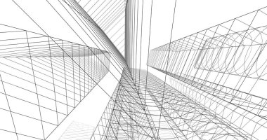 şehir mimarisi ve binalar 3D çizimi 