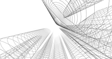 şehir mimarisi ve binalar 3D çizimi 