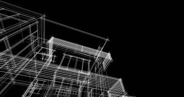 Ev kavramı kroki 3d çizim