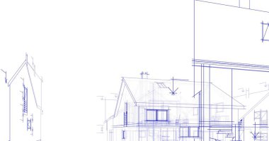 mimari çizimleri 3B illüstrasyon - illüstrasyon