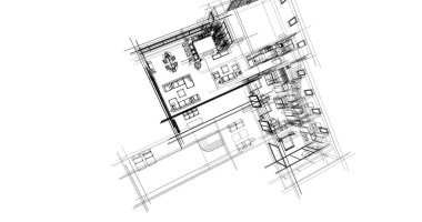 Ev kavramı kroki 3d çizim