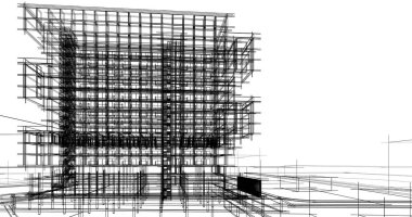 mimari çizimleri 3B illüstrasyon - illüstrasyon