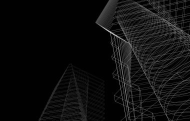 Binanın mimari 3d çizim çizim ev