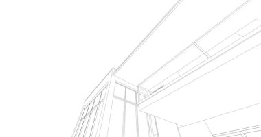 Arkaplanda mimari bina 3d illüstrasyon,