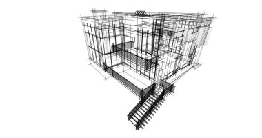 Ev kavramı kroki 3d çizim