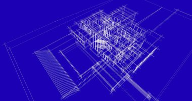 Ev kavramı kroki 3d çizim