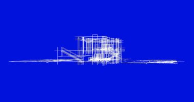 Ev kavramı kroki 3d çizim