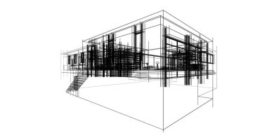 Ev kavramı kroki 3d çizim