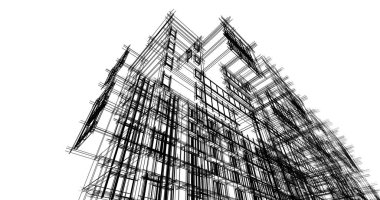 şehir mimarisi ve binalar 3D çizimi 