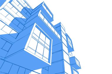 Binanın mimari 3d çizim çizim ev