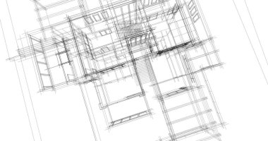 Ev kavramı kroki 3d çizim