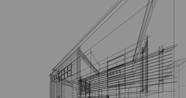 Ev kavramı kroki 3d çizim