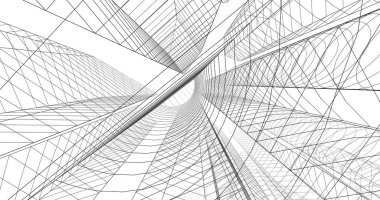 şehir mimarisi ve binalar 3D çizimi 