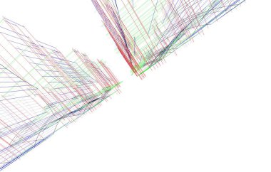 mimari çizimleri 3B illüstrasyon - illüstrasyon