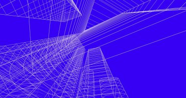 şehir mimarisi ve binalar 3D çizimi 