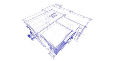Ev kavramı kroki 3d çizim