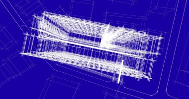 mimari çizimleri 3B illüstrasyon - illüstrasyon