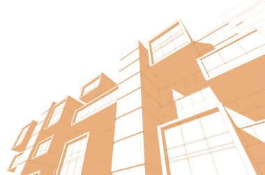 Binanın mimari 3d çizim çizim ev