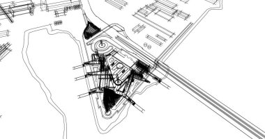 Binanın mimari 3d çizim çizim ev