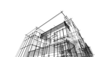 Ev kavramı kroki 3d çizim