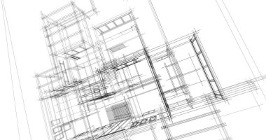 Ev kavramı kroki 3d çizim