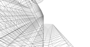 şehir mimarisi ve binalar 3D çizimi 