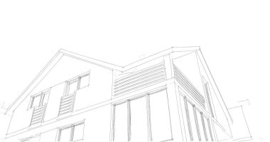 mimari çizimleri 3B illüstrasyon - illüstrasyon