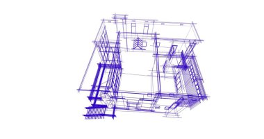 Ev kavramı kroki 3d çizim