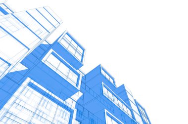 mimari çizimleri 3B illüstrasyon - illüstrasyon