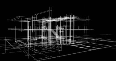 Ev kavramı kroki 3d çizim