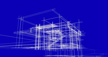 Ev kavramı kroki 3d çizim