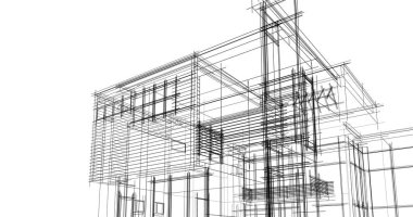 Ev kavramı kroki 3d çizim