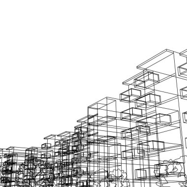 Ev kavramı kroki 3d çizim