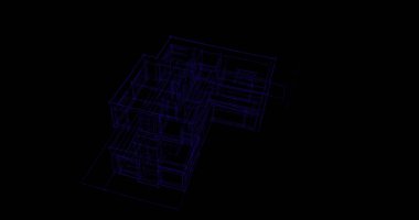 Binanın mimari 3d çizim çizim ev