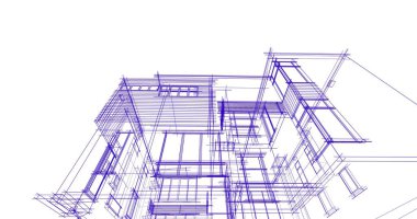 Ev kavramı kroki 3d çizim