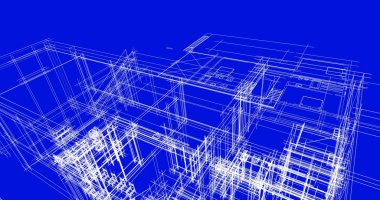 Ev kavramı kroki 3d çizim