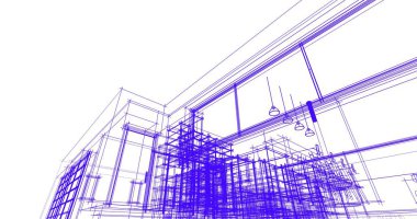 Ev kavramı kroki 3d çizim