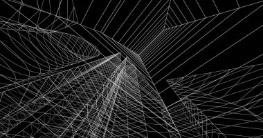 şehir mimarisi ve binalar 3D çizimi 