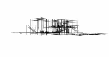 Ev kavramı kroki 3d çizim