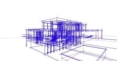 Ev kavramı kroki 3d çizim
