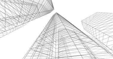 şehir mimarisi ve binalar 3D çizimi 