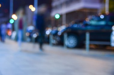 Şehir ışıklarının soyut bulanık görünümü