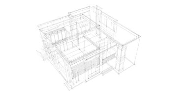 Ev kavramı kroki 3d çizim