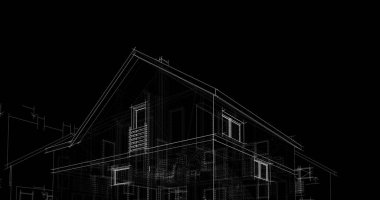 mimari çizimleri 3B illüstrasyon - illüstrasyon