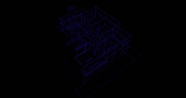 Binanın mimari 3d çizim çizim ev