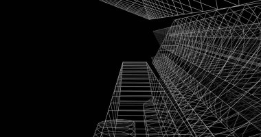 şehir mimarisi ve binalar 3D çizimi 