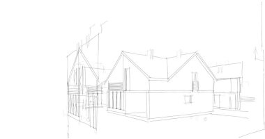 mimari çizimleri 3B illüstrasyon - illüstrasyon