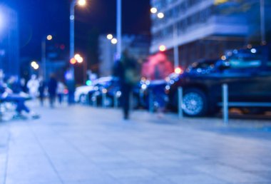 Şehir ışıklarının soyut bulanık görünümü